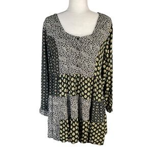 Oh! Mamma Designs Black Printed Boho Maternity Dress Size M